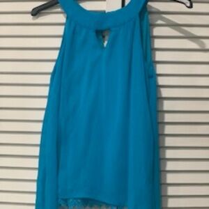 Summery Sleeveless Blouse, AB STUDIO, Size Small, Turquoise